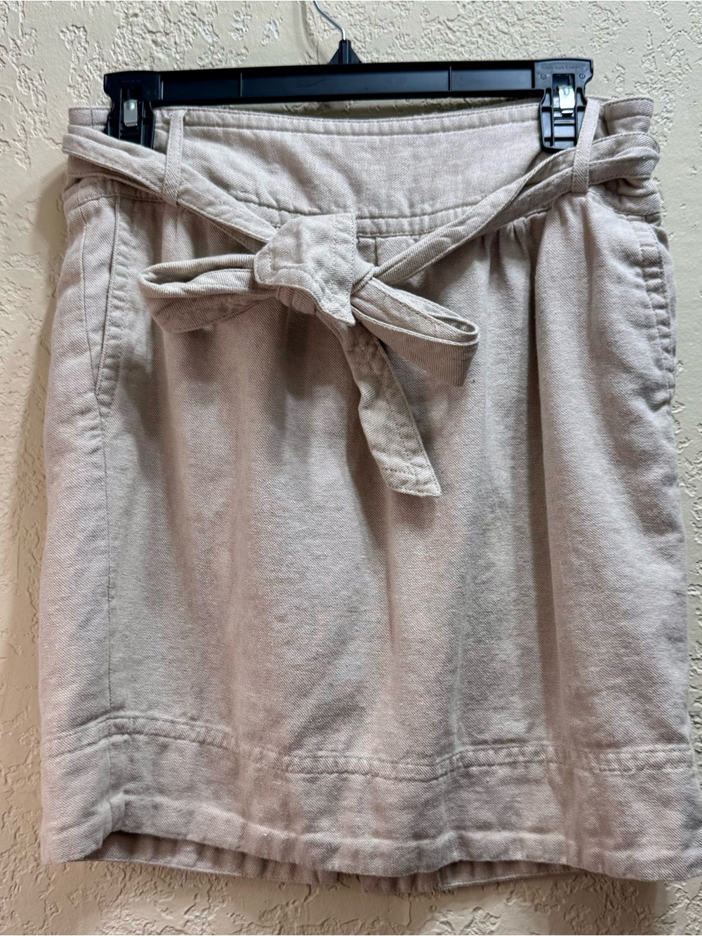 Banana Republic Linen Blend Paperbag Tie Waist Skirt Size 6 Beige - Picture 2 of 13